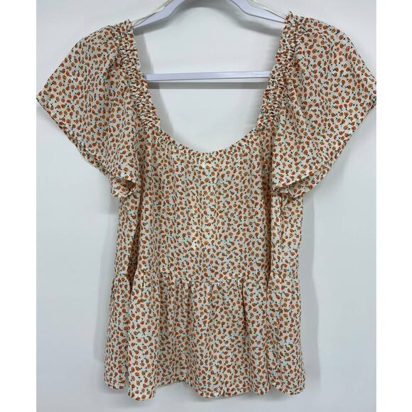 Sienna Sky Womens Floral Flowy Peasant Sleeve Blouse Shirt Top NEW Size XS - Picture 2 of 10